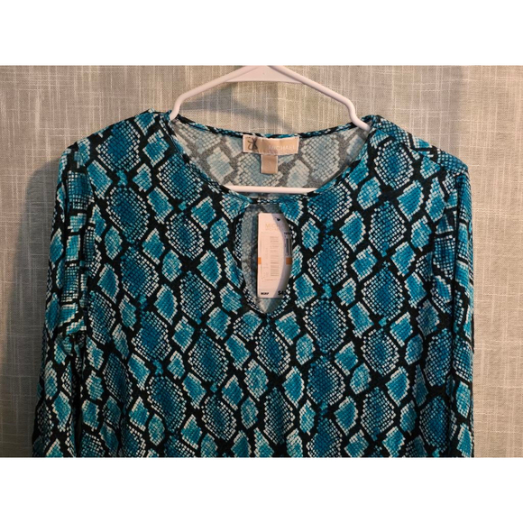 Women's Michael Kors Top Size‎ S Blue Snake Print - Picture 3 of 6
